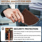 Cartera delgada para hombre, con bloqueo RFID y tarjetero