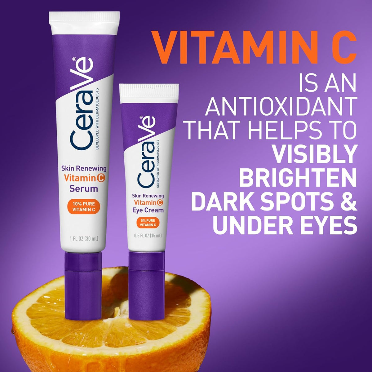 CeraVe Set de suero de vitamina C y crema de ojos con vitamina C pa...
