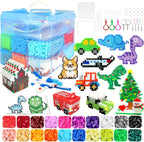 Kit de 11000 cuentas de planchar para niños - Juego de cuentas de 5 mm con 20 colores, juego de manualidades con caja de almacenamiento, tablero de clavijas, papel de planchado y accesorios, juegos de
