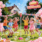 Máquina Automática de Burbujas con Soporte, Varita Portátil y Torre Luminosa