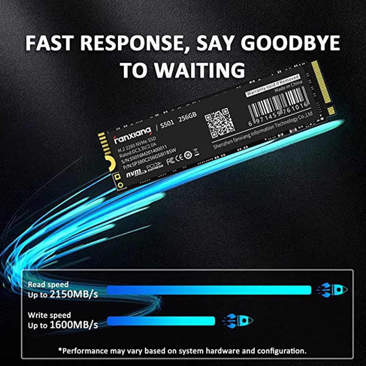 fanxiang S501 256GB NVMe SSD 3D NAND1.3 PCIe Gen3x4 M.2 2280 Unidad...