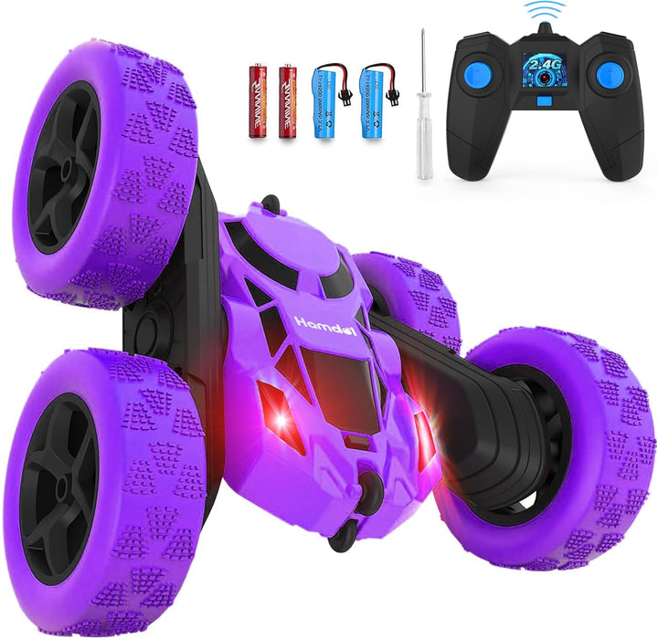 Hamdol Auto de control remoto para niños, auto de acrobacias RC gir...