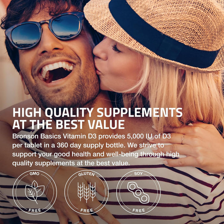 Bronson Vitamina D3 5000iu (125mcg) Suministro de 1 año para una fu...