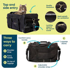 Sherpa Delta Airlines Transportador de Mascotas para Viajes, Aprobado por Aerolíneas y con Garantía a Bordo - Negro, Mediano