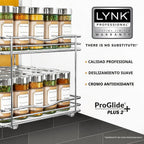LYNK PROFESSIONAL® Organizador de especias extraíble para gabinetes, 10-3/8 pulgadas de ancho, estante de especias para armarios interiores, organizador de especias deslizante para gabinete, estante