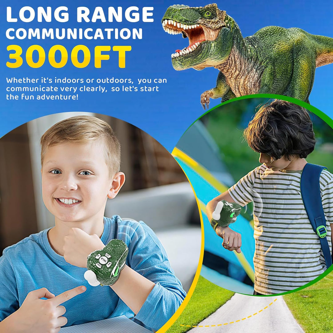 Walkie Talkies de Dinosaurio para Niños Paquete de 3 Equipo de Camp...