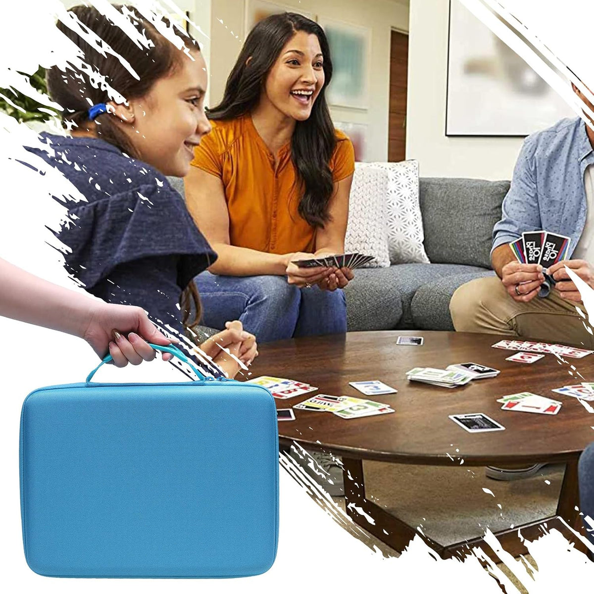 XANAD Estuche para Juego de Cartas, Capacidad para 3000+ Cartas, Compatible con Cartas de Béisbol, UNO, Juego de Cartas Contra la Humanidad y Todas las Otras Expansiones de Juegos de Cartas (Azul
