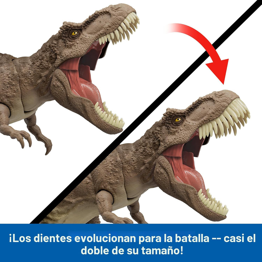 Mattel - Figura de acción de dinosaurio T. rex de Jurassic World co...