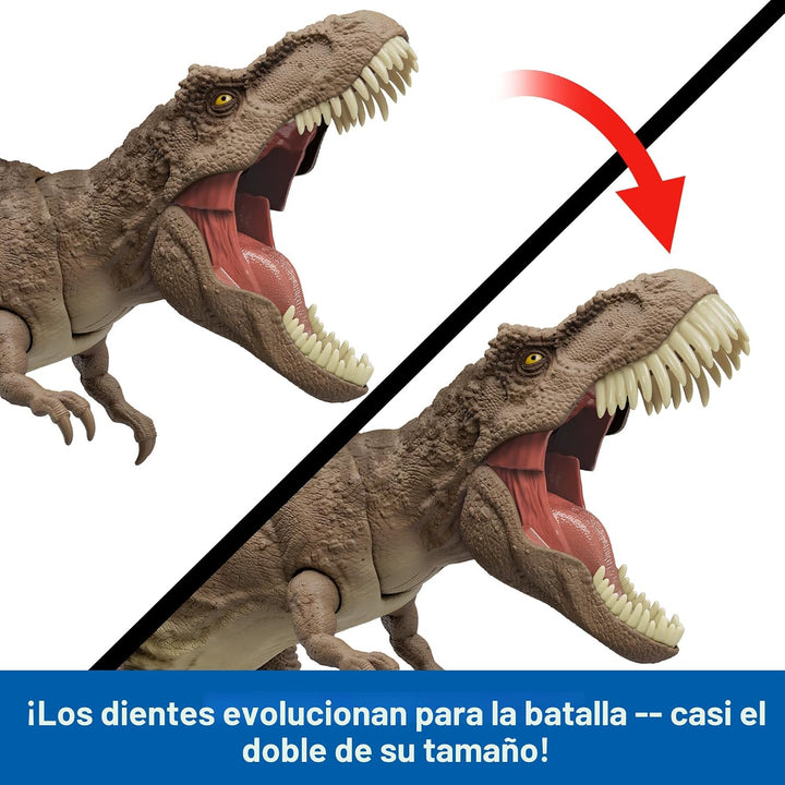 Mattel - Figura de acción de dinosaurio T. rex de Jurassic World co...