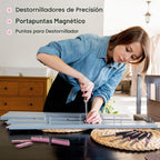 WORKPRO Kit de herramientas rosa, juego de herramientas de reparación del hogar de 263 piezas con bolsa de almacenamiento abierta de boca ancha, kit de herramientas para el hogar, cinta rosa