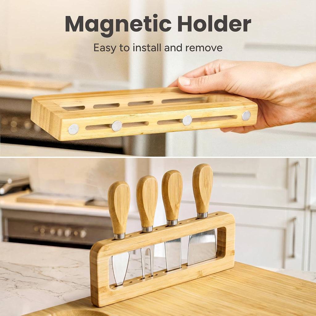 SMIRLY Juego de tablas de embutidos, tabla grande para quesos con