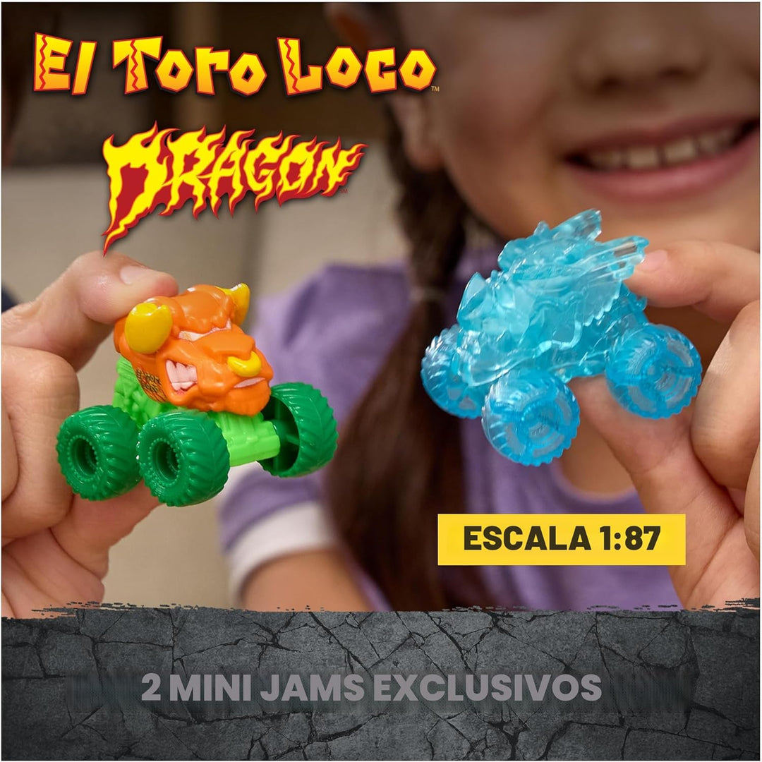 Monster Jam Mini Jams, Crash &amp; Crumble Skull Escape Playset, 2...