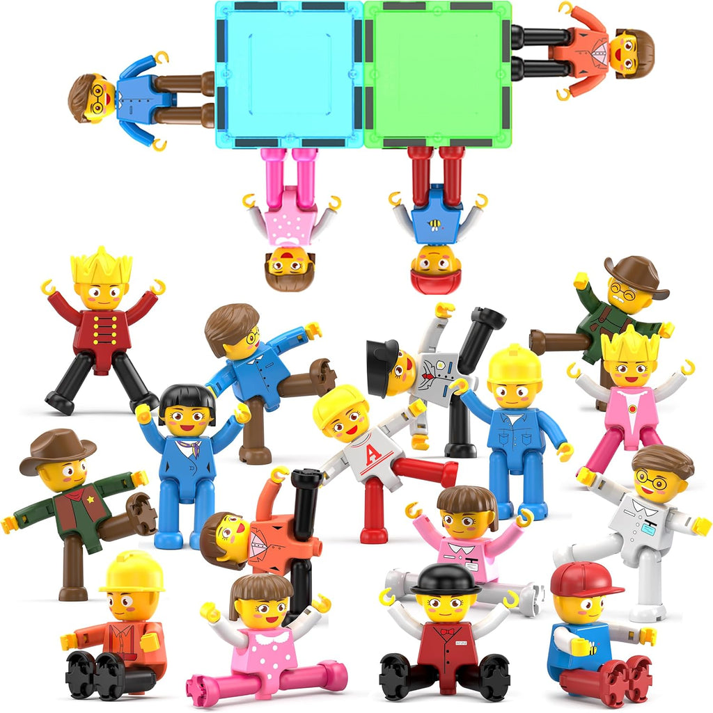 PicassoTiles - Juego de figuras de acción magnéticas para niños pequeños, con imán de expansión, kit educativo de aprendizaje STEM de simulación de juego para construcción, bloques de construcción, baldosas para desarrollo cerebral infantil