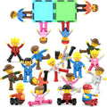 PicassoTiles - Juego de figuras de acción magnéticas para niños pequeños, con imán de expansión, kit educativo de aprendizaje STEM de simulación de juego para construcción, bloques de construcción, baldosas para desarrollo cerebral infantil