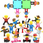 PicassoTiles - Juego de figuras de acción magnéticas para niños pequeños, con imán de expansión, kit educativo de aprendizaje STEM de simulación de juego para construcción, bloques de construcción, baldosas para desarrollo cerebral infantil