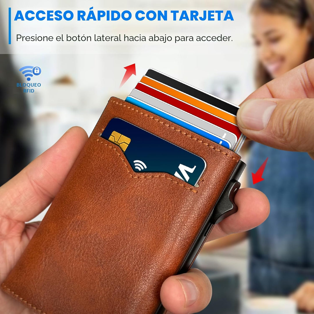 miyozi Cartera para Hombres, con Bolsillo para Efectivo, 2 Ventanas...