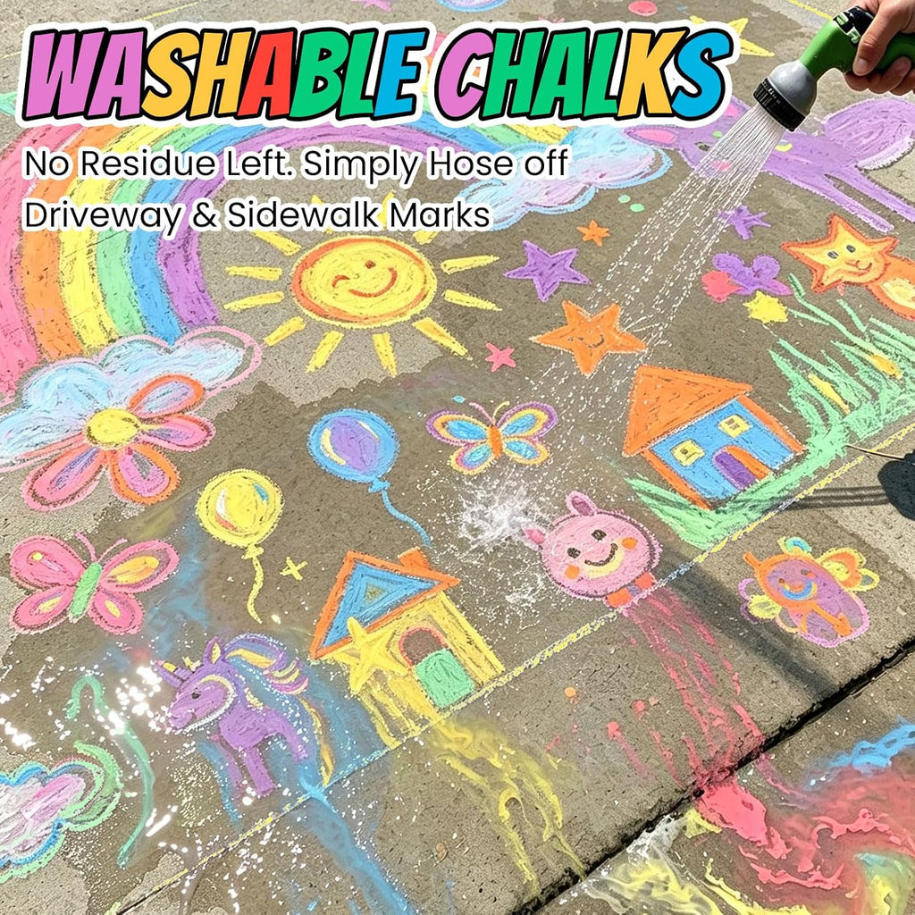 Juego de 320 tizas para acera para niños, 20 colores jumbo, lavables
