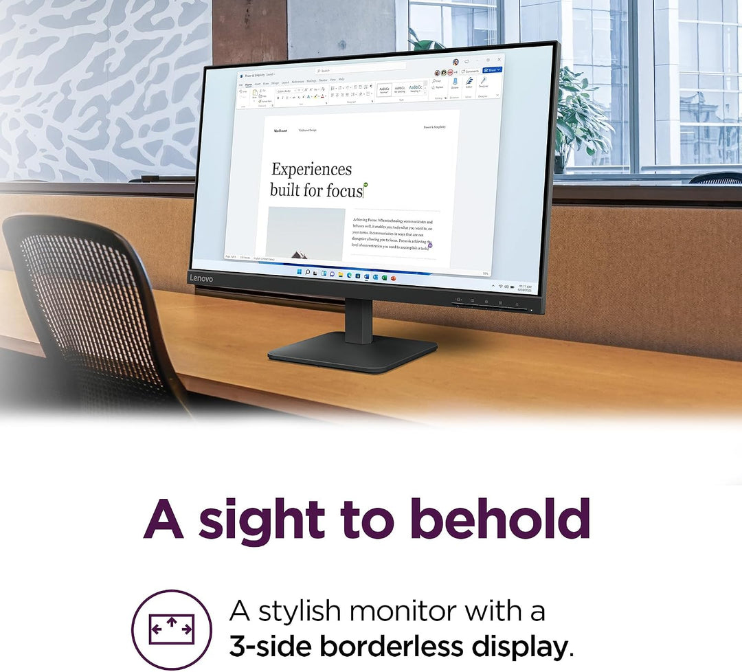 Lenovo L24-4e - Monitor de oficina - Pantalla IPS FHD de 23.8"...