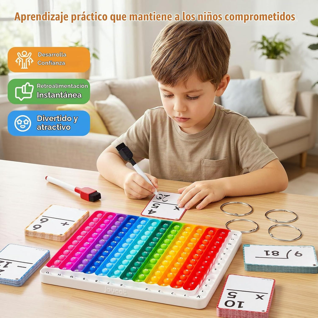JoyCat 288 tarjetas de matemáticas y tablero de doble cara, 4 operaciones