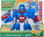 Transformers Dinobot Adventures Optimus Prime T-Rex - Juguete de conversión con luces y sonidos, figura de acción de 9+ pulgadas, a partir de 3 años (exclusivo de Amazon)