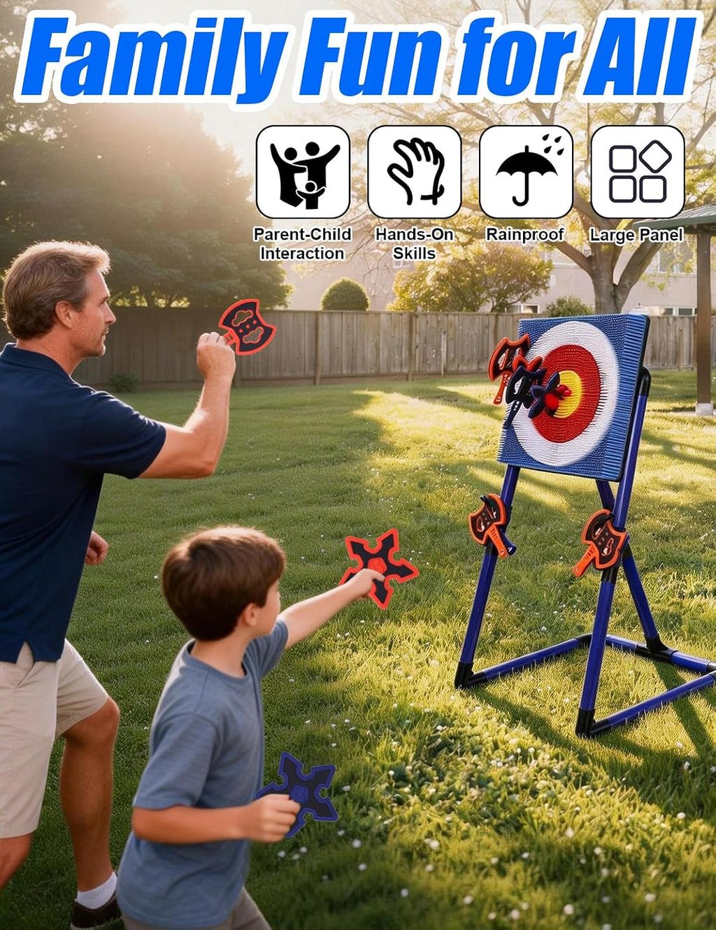 Juego de lanzamiento de hachas para patio trasero, objetivo de