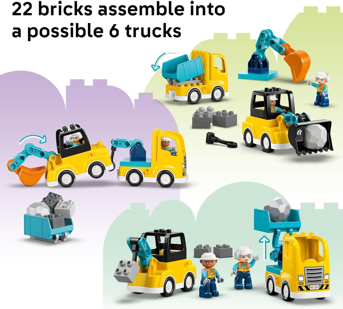 LEGO DUPLO Town - Vehículos de construcción 3 en 1 para