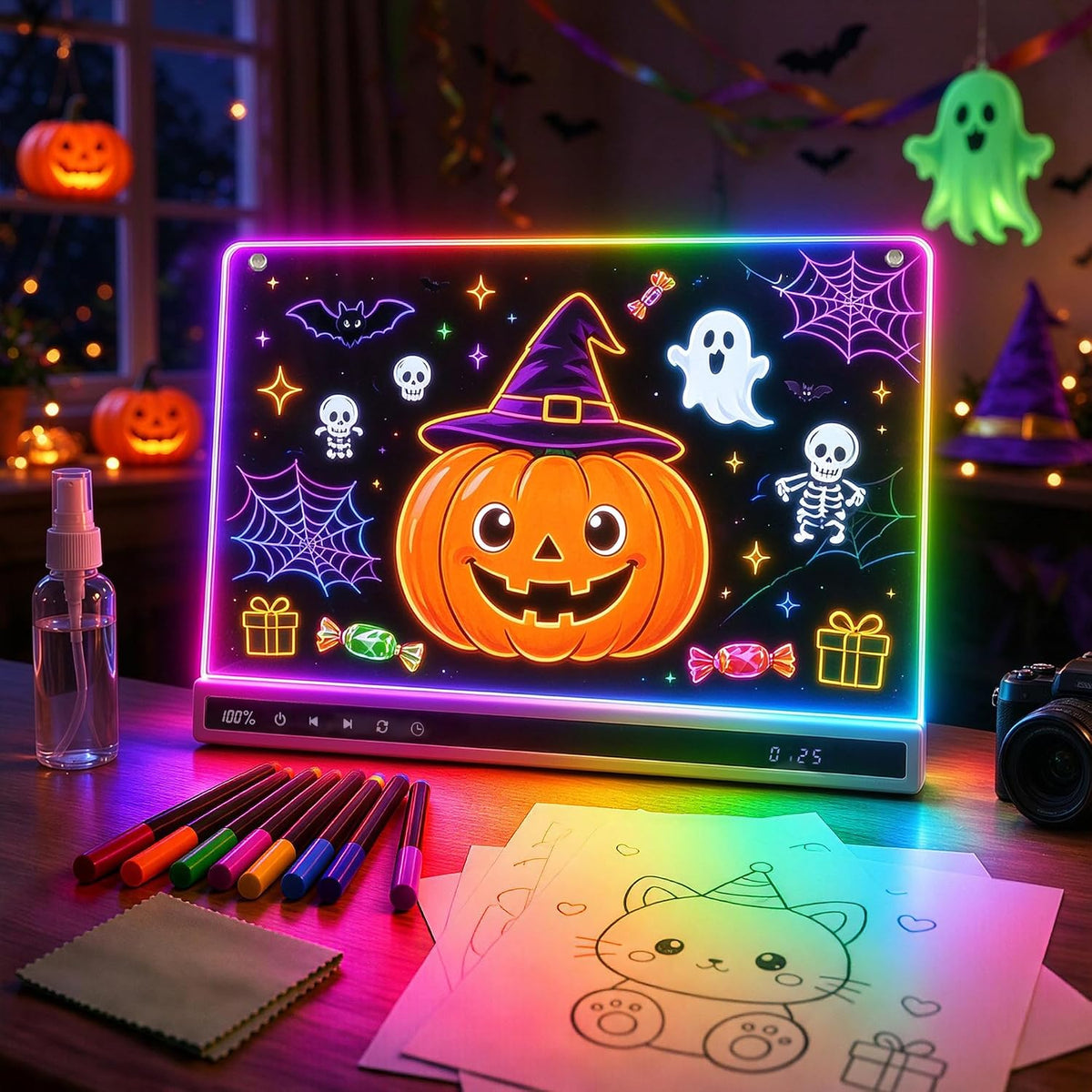 Tablero de dibujo LED de 16 pulgadas recargable iluminado tablero de dibujo