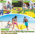 Juego gigante 2 en 1 para lanzar bolsas de frijoles de Pascua y grandes juegos al aire libre para niños adultos - 4.5 pies gigantes exteriores para césped, campamento, campo, día de juegos para niños,