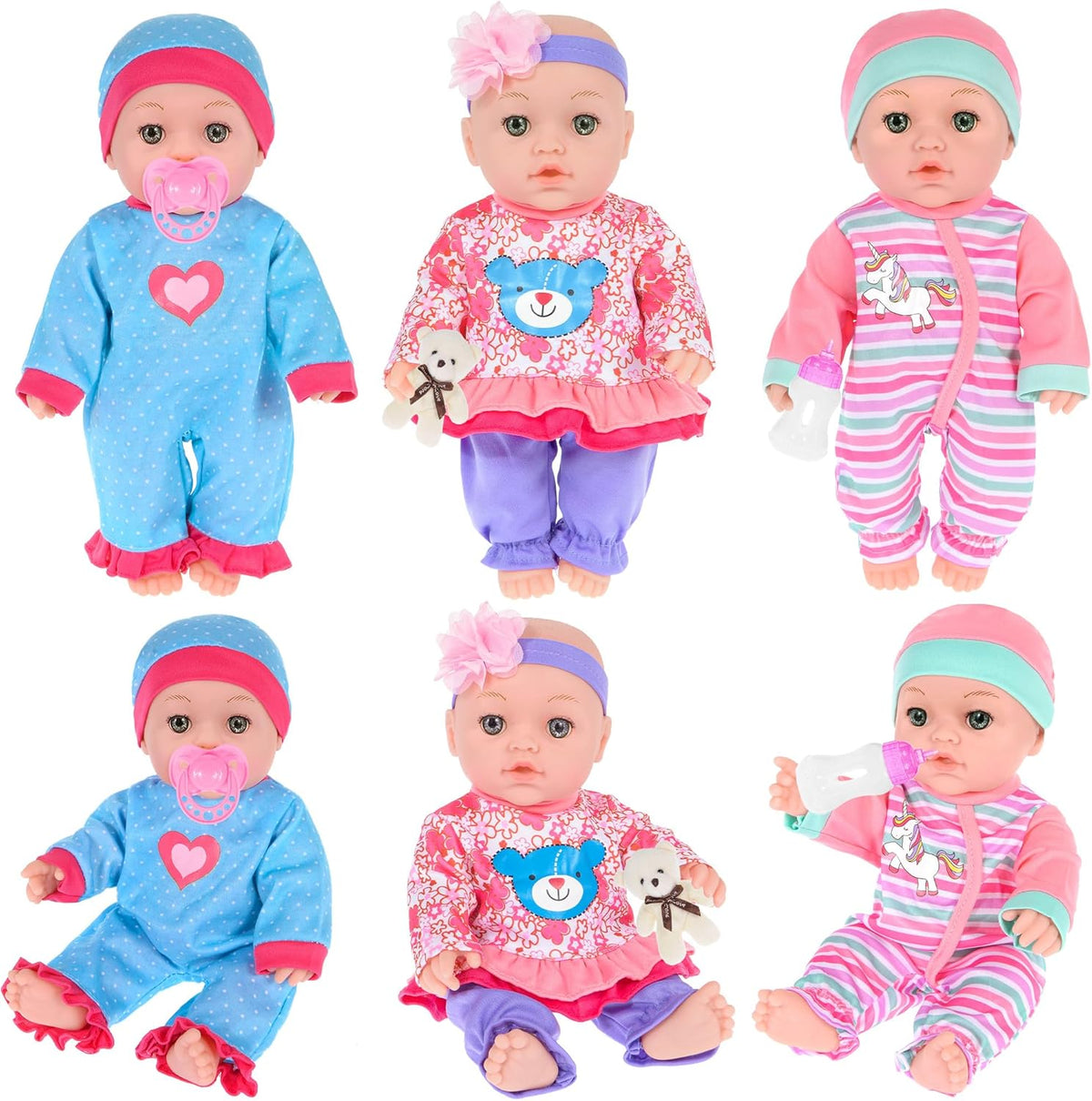 ebuddy Muñeca de bebé de 12 pulgadas y accesorios, Rosa