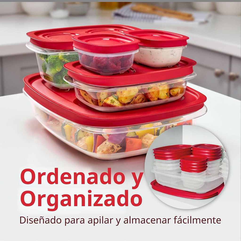 Rubbermaid EasyStore - Contenedores de almacenamiento de alimentos, juego de 38 piezas, recipientes de almacenamiento de alimentos con tapas