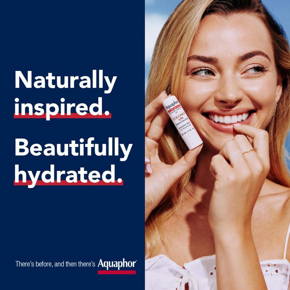 Aquaphor Barra de reparación de labios de inspiración natural con a...