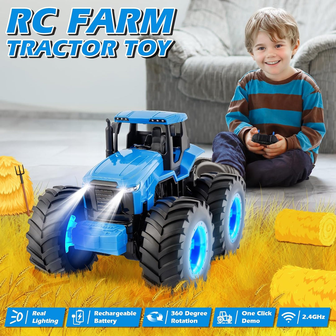 IJIGU Juguetes de tractor a control remoto, juguete de camiones mon...