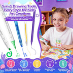 DreamyCandy 70 Pcs Washable Markers Set para Kids 4-8, Mermaid Art Set Gifts
