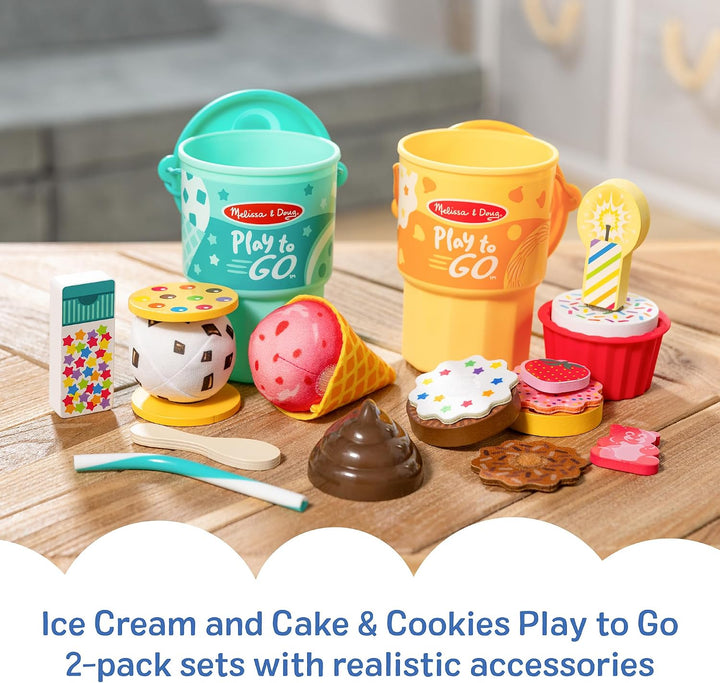 Melissa & Doug Play to Go Paquete de 2: Pastel y Galletas y Helado,...