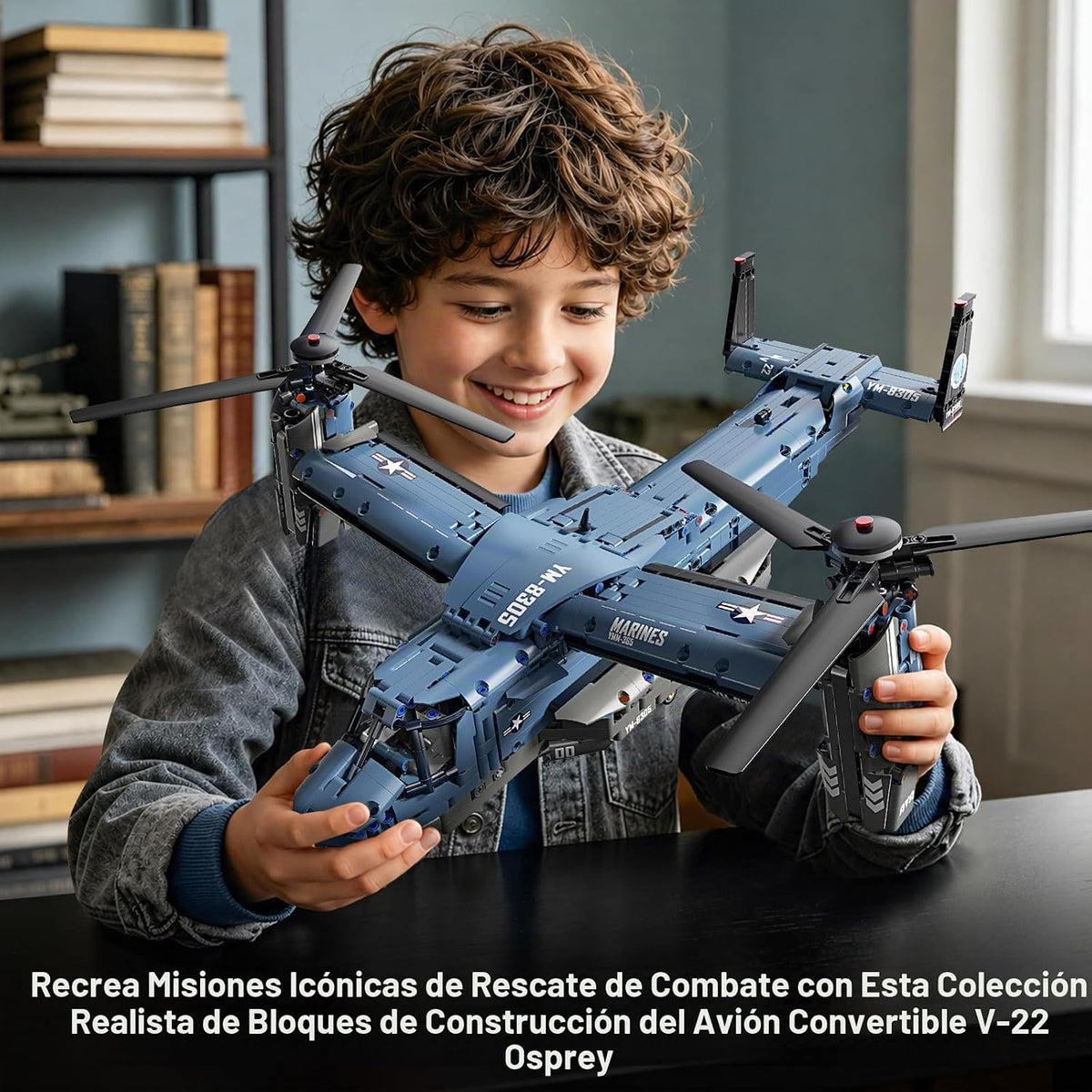 1486 piezas V-22 Osprey Militar Tiltrotor Avión Bloques de Construcción