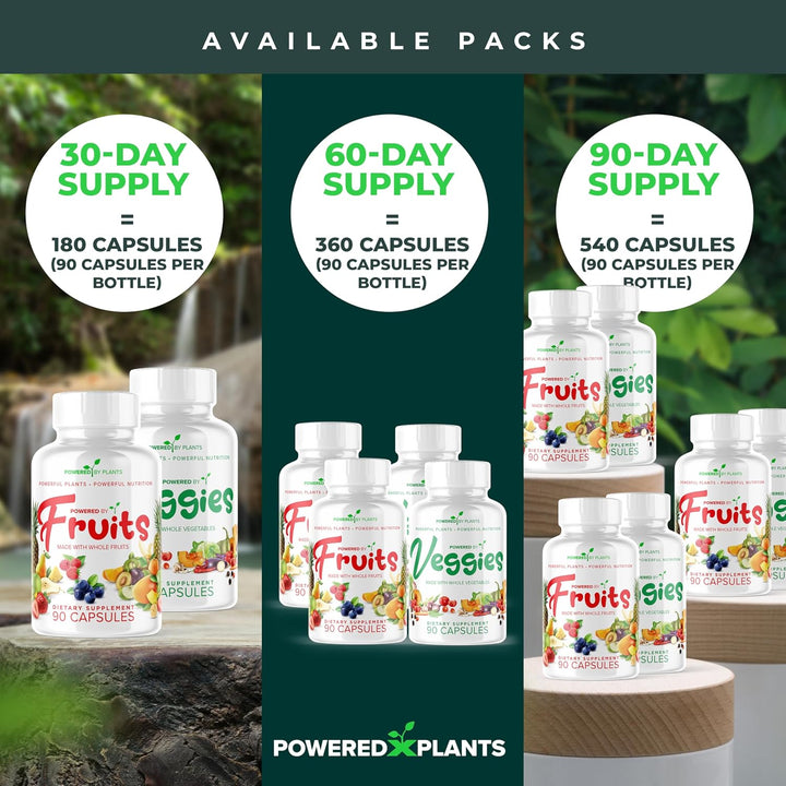 POWERED X PLANTS Cápsulas de frutas y verduras, superalimento natur...