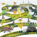 Juguetes de carreras de dinosaurios para niños, regalos de cumpleaños para niños y niñas de 3, 4, 5, 6, 7 años, más de 255 piezas, juego de construcción de dinosaurios con pista flexible, hazlo