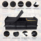 HEYTRIP Organizador grande de maletero con bolsa térmica integrada a prueba de fugas, 2 correas de sujeción, 4 divisores extraíbles, funda plegable, construido con tablero de PE de 2 mm
