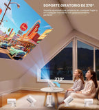 Miroir Mini proyector, proyector HD para el hogar con altavoz integrado, enfoque automático, corrección Keystone, portátil para películas al aire libre, compatible con smartphone, TV Stick, laptop