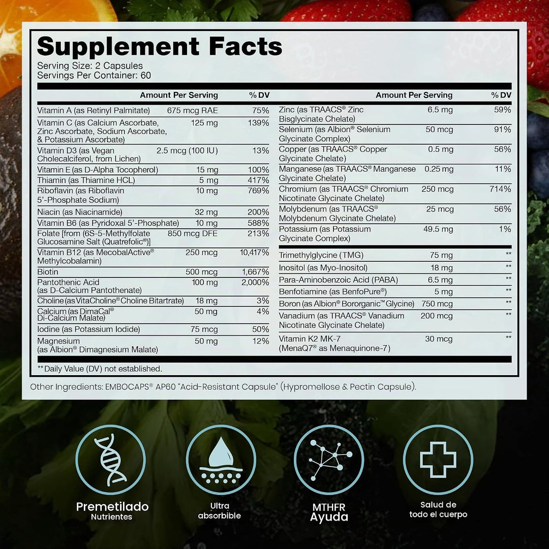 Pure Therapro Rx Multivitamínico metilado para hombres y mujeres |...