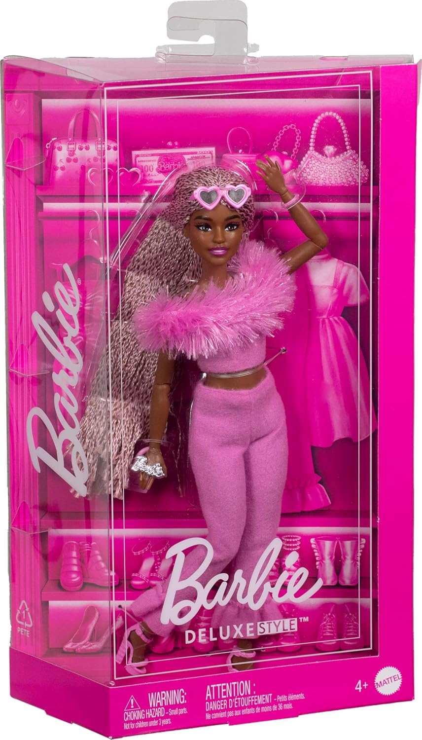 Barbie Muñeca de estilo Deluxe #4 en traje de Barbiecore, trenzas r...