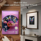 Libro de arte en espiral de 20 páginas para adultos y adolescentes: bestia salvaje y coloridos diseños de animales marinos | Artesanía de atención plena para alivio del estrés | Regalo creativo para