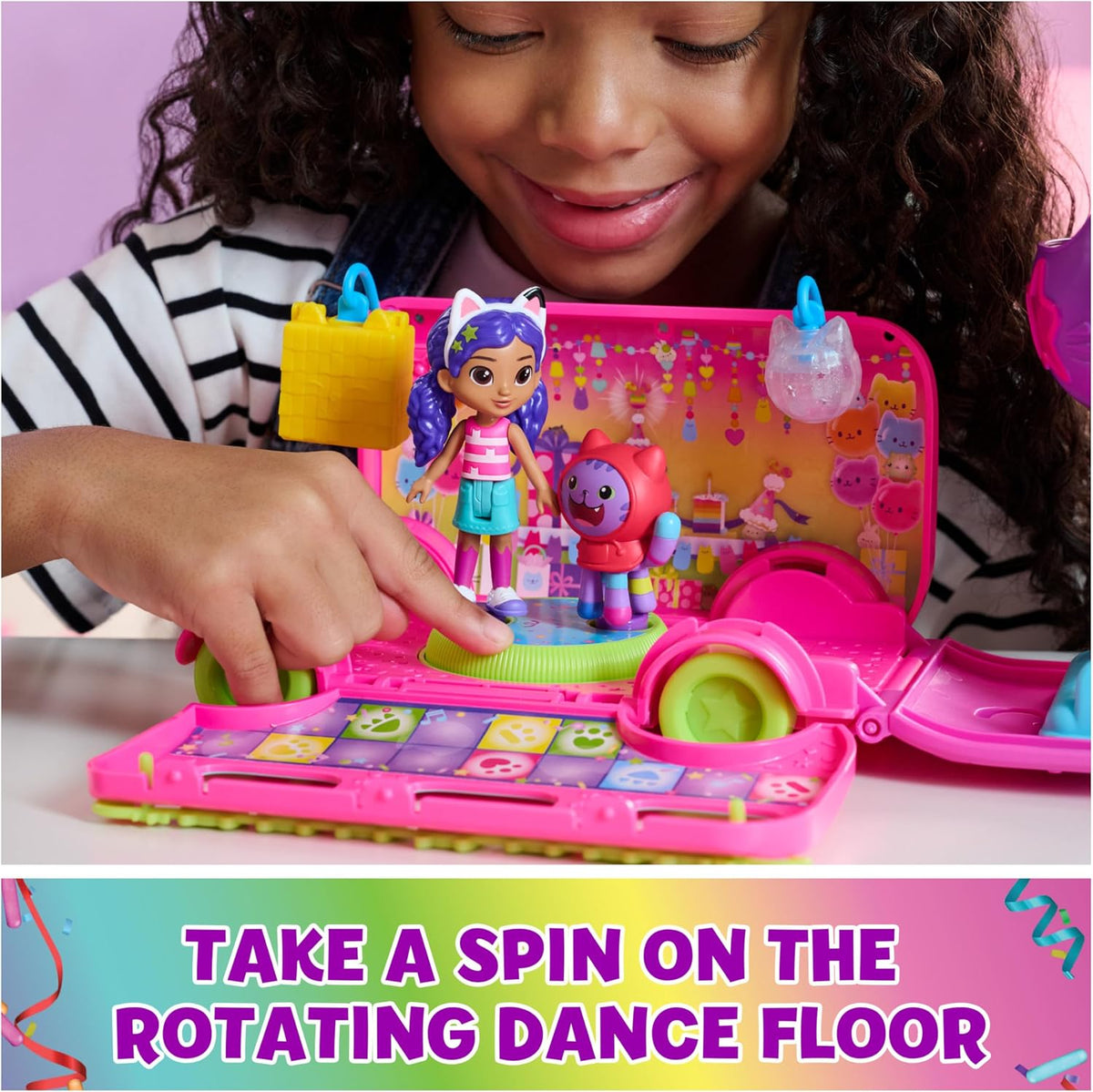 Gabby's Dollhouse Celebration Party Bus, Transforming Playset con Gabby DJ