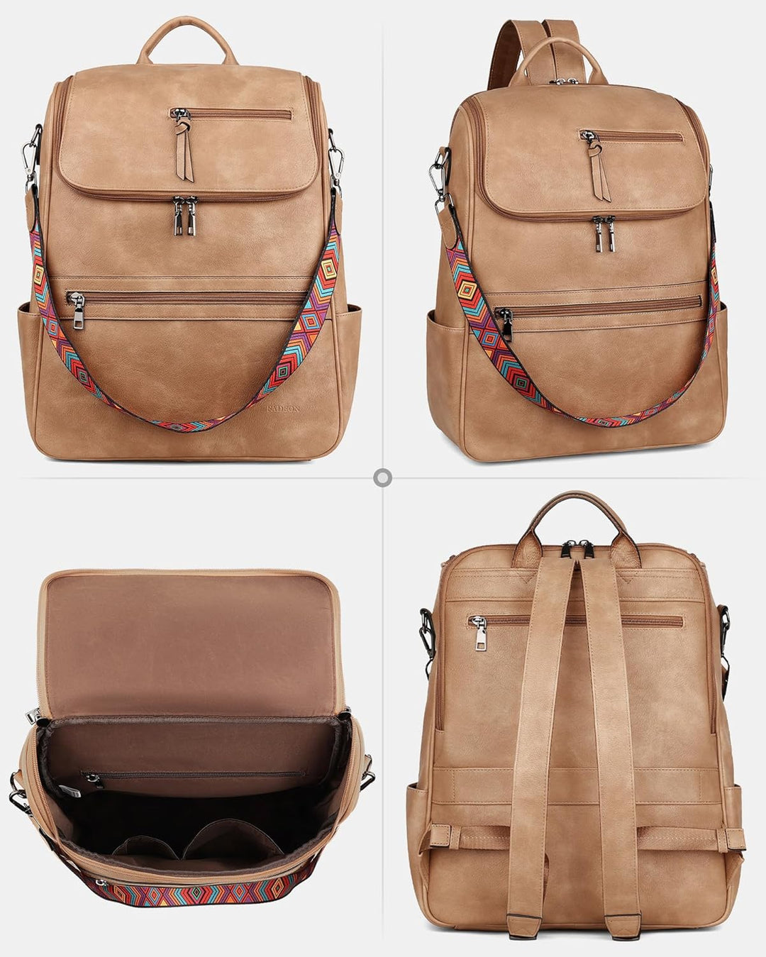 FADEON Mochila para computadora portátil para mujer, mochila de via...