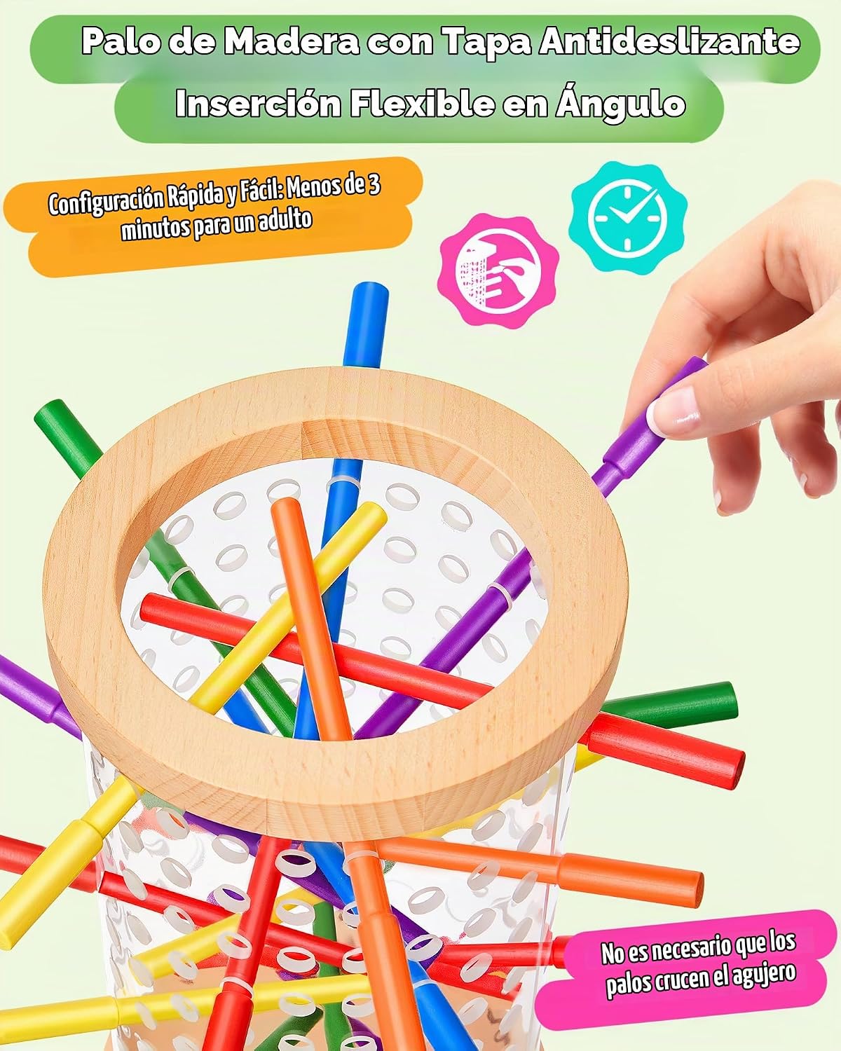 Juegos de mesa de madera para niños de 3 a 8 años, juguetes Montessori para