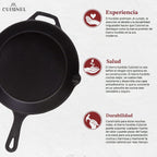 Cuisinel - Juego de sartenes de hierro fundido de 6+8+10 pulgadas, juego de sartenes presazonadas de 3 piezas