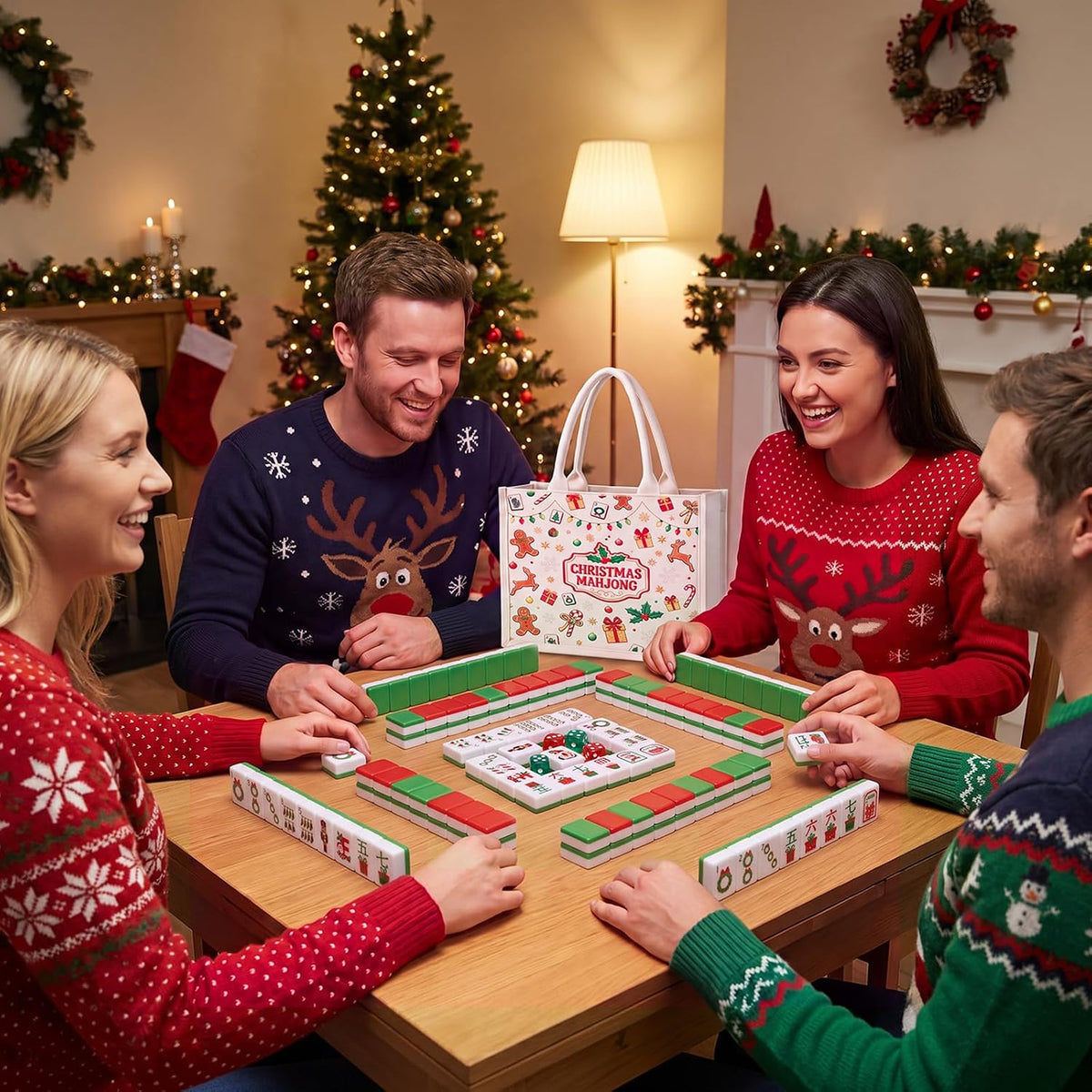 Kasyat American Mahjong - Juego de 160 azulejos con dados y bolsa con