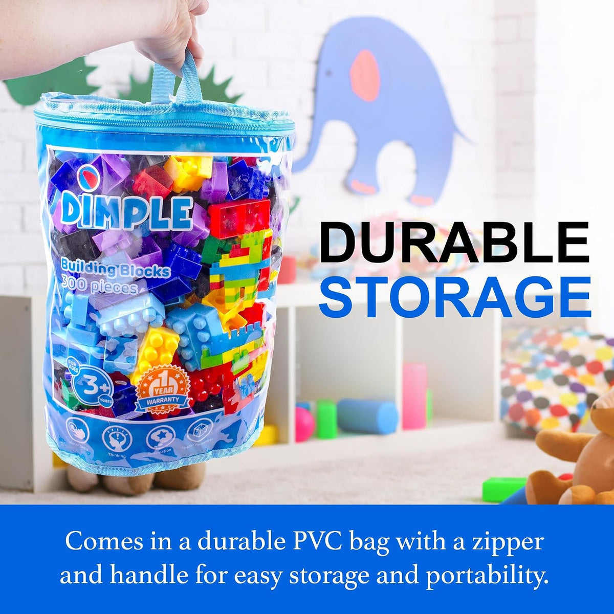 Dimple Bloques de Construcción para Niños Pequeños (300 Piezas) Juguetes de Apilamiento y Juegos de Rompecabezas para Aprendizaje y Diversión STEM, Juguetes Montessori, Bloques Educativos para Bebés