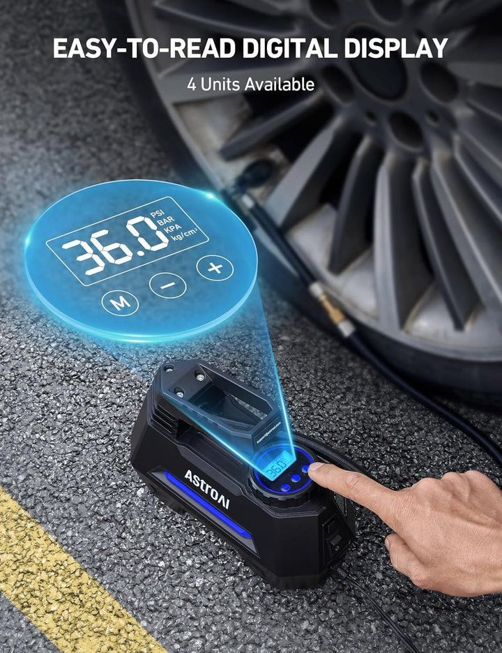 AstroAI - Inflador de neumáticos - Compresor de aire portátil para...