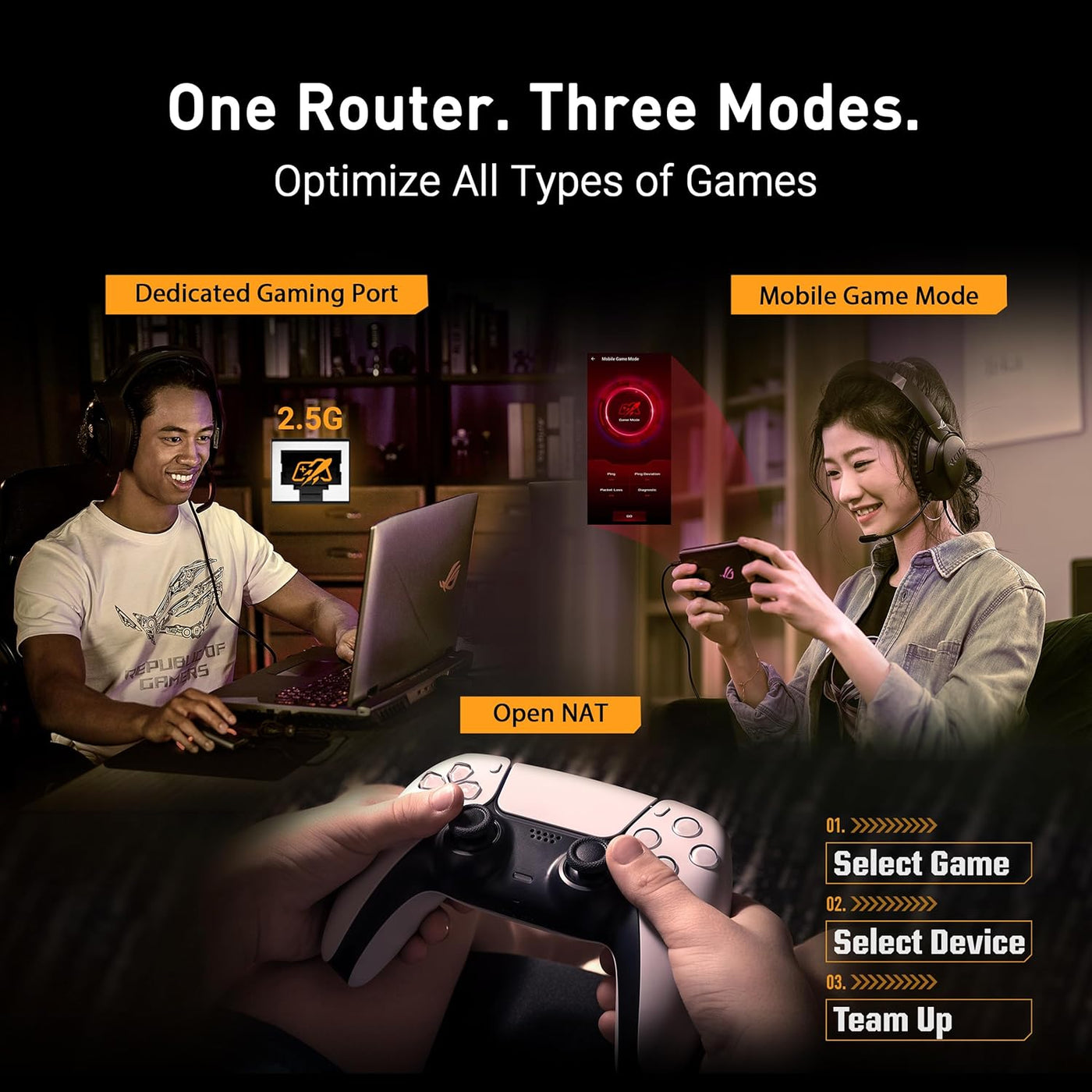 ASUS TUF Gaming BE6500 - Router WiFi 7 de doble banda, hasta 6.5 Gb...
